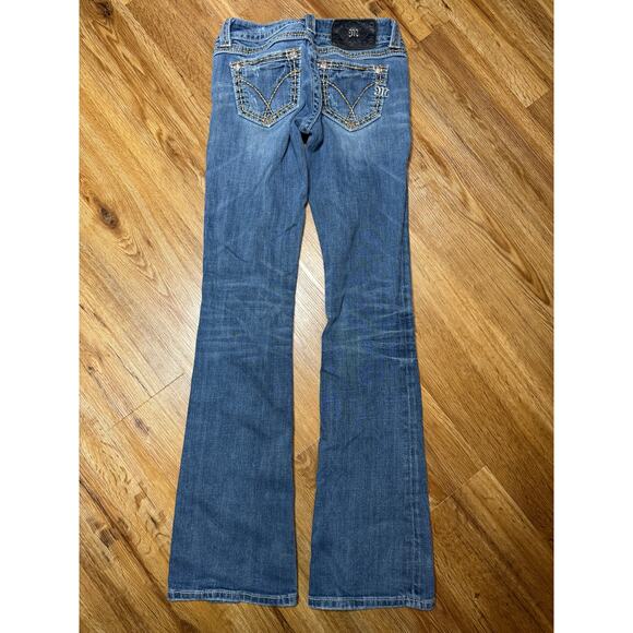 Miss Me JPW5069-5 Boot Bootcut Jeans Size 25 Embroidered Bling DAMAGED EB - Picture 3 of 6